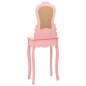 vidaXL Juego de tocador y taburete madera paulownia rosa 50x59x136 cm vidaXL Juego de tocador y taburete madera paulownia rosa 50x59x136 cm