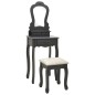 vidaXL Juego de tocador y taburete madera paulownia gris 50x59x136 cm vidaXL Juego de tocador y taburete madera paulownia gris 50x59x136 cm