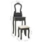 vidaXL Juego de tocador y taburete madera paulownia gris 50x59x136 cm vidaXL Juego de tocador y taburete madera paulownia gris 50x59x136 cm