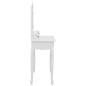 vidaXL Juego de tocador y taburete madera paulownia blanco 80x69x141cm vidaXL Juego de tocador y taburete madera paulownia blanco 80x69x141cm