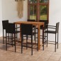 vidaXL Conjunto de bar para jardín 7 piezas marrón vidaXL Conjunto de bar para jardín 7 piezas marrón
