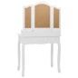 vidaXL Juego de tocador y taburete madera paulownia blanco 80x69x141cm vidaXL Juego de tocador y taburete madera paulownia blanco 80x69x141cm