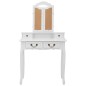 vidaXL Juego de tocador y taburete madera paulownia blanco 80x69x141cm vidaXL Juego de tocador y taburete madera paulownia blanco 80x69x141cm