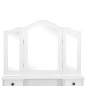 vidaXL Juego de tocador y taburete madera paulownia blanco 80x69x141cm vidaXL Juego de tocador y taburete madera paulownia blanco 80x69x141cm