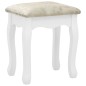 vidaXL Juego de tocador y taburete madera paulownia blanco 80x69x141cm vidaXL Juego de tocador y taburete madera paulownia blanco 80x69x141cm