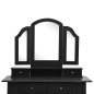 vidaXL Set de tocador y taburete madera paulownia negro 100x40x146 cm vidaXL Set de tocador y taburete madera paulownia negro 100x40x146 cm