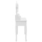 vidaXL Tocador con taburete y espejo triple plegable blanco vidaXL Tocador con taburete y espejo triple plegable blanco