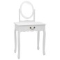vidaXL Tocador y taburete madera paulownia y MDF blanco 65x36x128 cm vidaXL Tocador y taburete madera paulownia y MDF blanco 65x36x128 cm