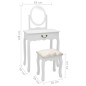 vidaXL Tocador y taburete madera paulownia y MDF blanco 65x36x128 cm vidaXL Tocador y taburete madera paulownia y MDF blanco 65x36x128 cm