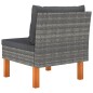 vidaXL Sofá central de ratán sintético y madera maciza de eucalipto vidaXL Sofá central de ratán sintético y madera maciza de eucalipto
