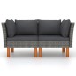 vidaXL Sofás de esquina 2 uds ratán sintético y madera de eucalipto vidaXL Sofás de esquina 2 uds ratán sintético y madera de eucalipto