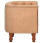 vidaXL Sillón cúbico de cuero auténtico y madera maciza mango marrón vidaXL Sillón cúbico de cuero auténtico y madera maciza mango marrón