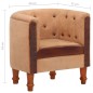 vidaXL Sillón cúbico de cuero auténtico y madera maciza mango marrón vidaXL Sillón cúbico de cuero auténtico y madera maciza mango marrón
