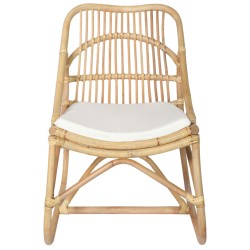 vidaXL Silla de ratán lino