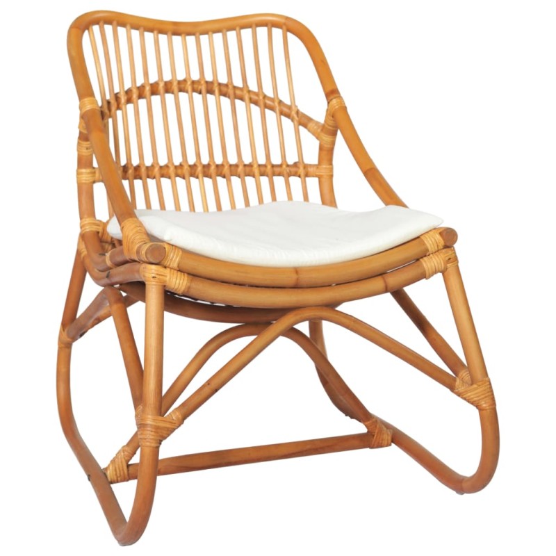 vidaXL Silla de ratán lino marrón claro vidaXL Silla de ratán lino marrón claro