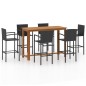 vidaXL Conjunto de bar para jardín 7 piezas negro vidaXL Conjunto de bar para jardín 7 piezas negro