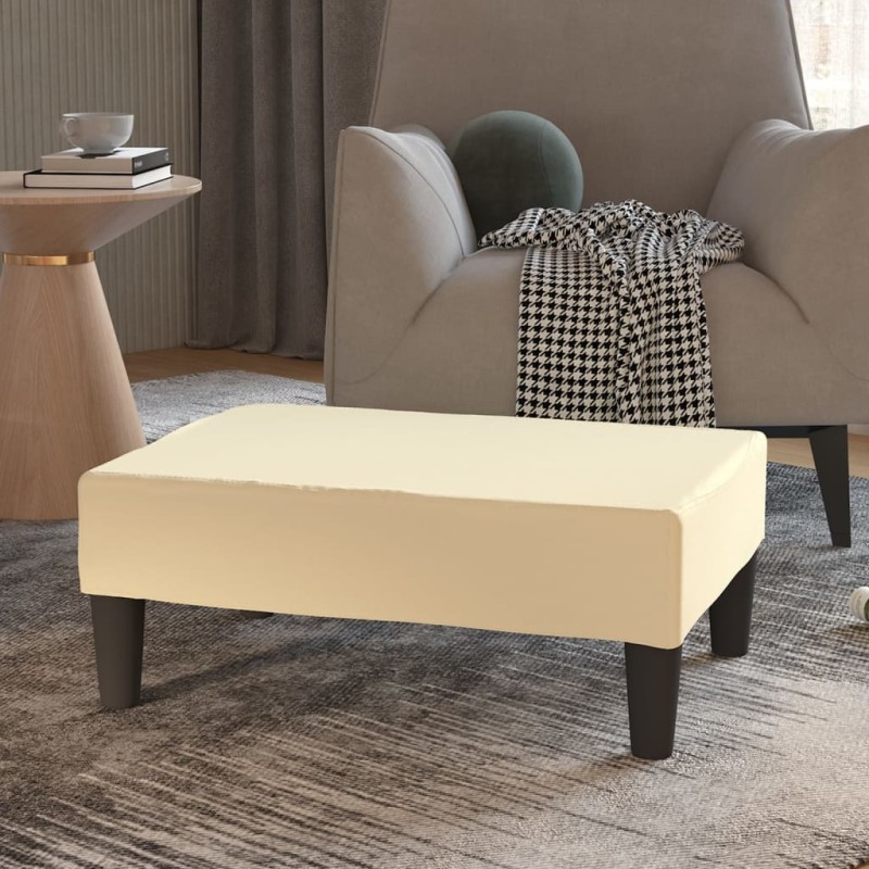 vidaXL Taburete de cuero sintético color crema 78x56x32 cm vidaXL Taburete de cuero sintético color crema 78x56x32 cm