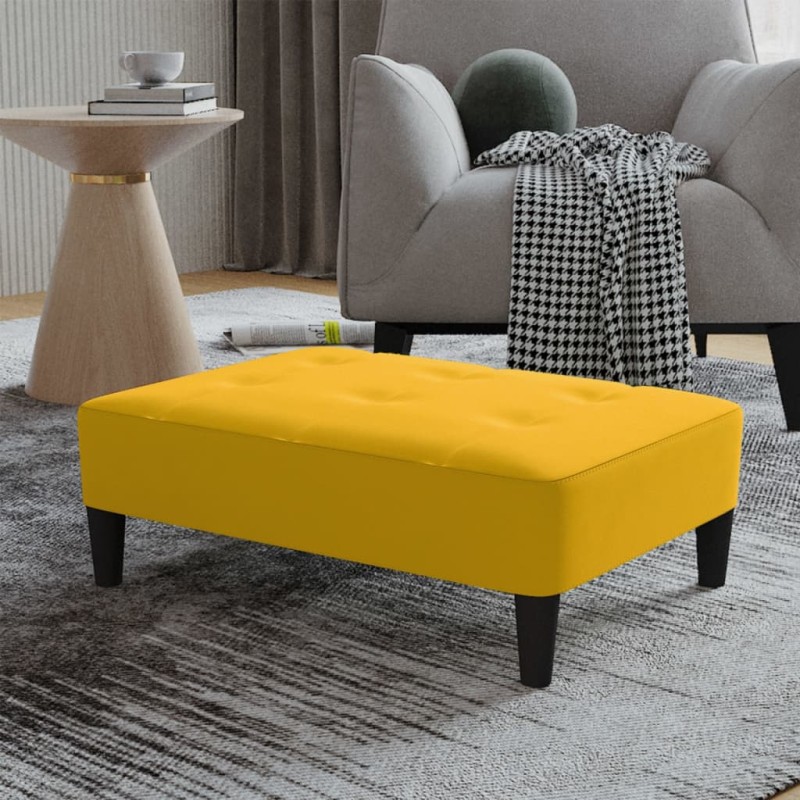 vidaXL Reposapiés de terciopelo amarillo 78x56x32 cm vidaXL Reposapiés de terciopelo amarillo 78x56x32 cm