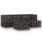 vidaXL Set de muebles de jardín 5 pzas madera de pino impregnada gris