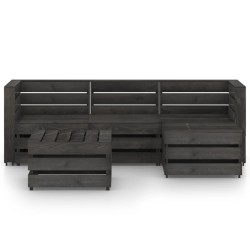 vidaXL Set de muebles de jardín 5 pzas madera de pino impregnada gris