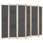 vidaXL Biombo divisor de 6 paneles de tela gris 240x170x4 cm vidaXL Biombo divisor de 6 paneles de tela gris 240x170x4 cm