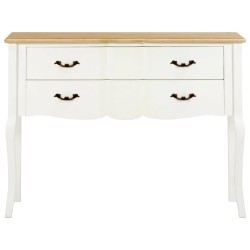 vidaXL Aparador de madera maciza blanco y marrón 110x30x85 cm