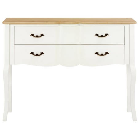 vidaXL Aparador de madera maciza blanco y marrón 110x30x85 cm