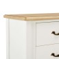 vidaXL Aparador de madera maciza blanco y marrón 110x30x85 cm vidaXL Aparador de madera maciza blanco y marrón 110x30x85 cm