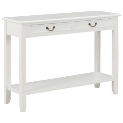 vidaXL Mesa consola de madera blanco 110x35x80 cm