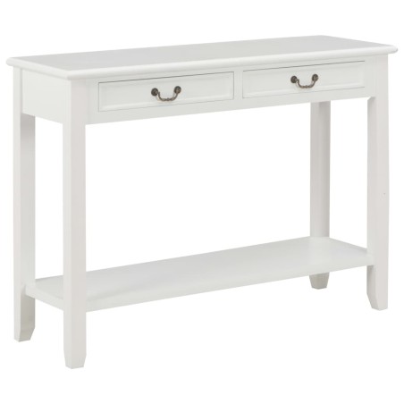 vidaXL Mesa consola de madera blanco 110x35x80 cm