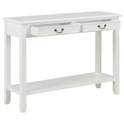 vidaXL Mesa consola de madera blanco 110x35x80 cm