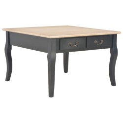 vidaXL Mesa de centro de madera negra 80x80x50 cm