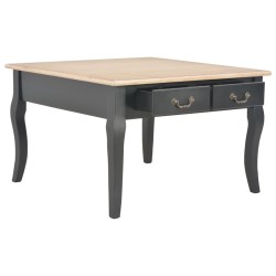 vidaXL Mesa de centro de madera negra 80x80x50 cm