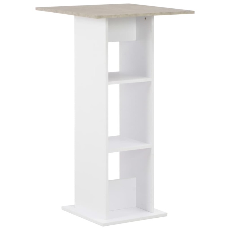 vidaXL Mesa alta de bar blanco y gris hormigón 60x60x110 cm vidaXL Mesa alta de bar blanco y gris hormigón 60x60x110 cm