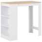 vidaXL Mesa alta de cocina con estantería blanca 110x50x103 cm vidaXL Mesa alta de cocina con estantería blanca 110x50x103 cm