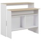 vidaXL Mesa alta de bar con 2 tableros blanco y roble 130x40x120 cm vidaXL Mesa alta de bar con 2 tableros blanco y roble 130x40x120 cm