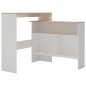 vidaXL Mesa alta de bar con 2 tableros blanco y roble 130x40x120 cm vidaXL Mesa alta de bar con 2 tableros blanco y roble 130x40x120 cm