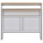 vidaXL Mesa alta de bar con 2 tableros blanco y roble 130x40x120 cm vidaXL Mesa alta de bar con 2 tableros blanco y roble 130x40x120 cm
