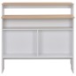 vidaXL Mesa alta de bar con 2 tableros blanco y roble 130x40x120 cm vidaXL Mesa alta de bar con 2 tableros blanco y roble 130x40x120 cm