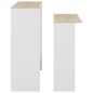 vidaXL Mesa alta de bar con 2 tableros blanco y roble 130x40x120 cm vidaXL Mesa alta de bar con 2 tableros blanco y roble 130x40x120 cm