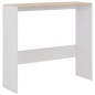 vidaXL Mesa alta de bar con 2 tableros blanco y roble 130x40x120 cm vidaXL Mesa alta de bar con 2 tableros blanco y roble 130x40x120 cm