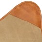 vidaXL Silla Butterfly mariposa de cuero auténtico marrón y lona vidaXL Silla Butterfly mariposa de cuero auténtico marrón y lona