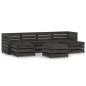 vidaXL Set de muebles de jardín 7 pzas madera de pino impregnada gris vidaXL Set de muebles de jardín 7 pzas madera de pino impregnada gris