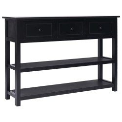 vidaXL Aparador de madera negro 115x30x76 cm