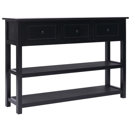 vidaXL Aparador de madera negro 115x30x76 cm