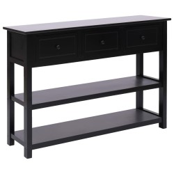 vidaXL Aparador de madera negro 115x30x76 cm