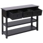 vidaXL Aparador de madera negro 115x30x76 cm vidaXL Aparador de madera negro 115x30x76 cm