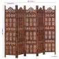 vidaXL Biombo 5 paneles tallado a mano madera mango marrón 200x165 cm vidaXL Biombo 5 paneles tallado a mano madera mango marrón 200x165 cm
