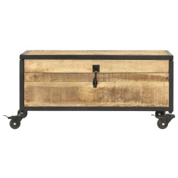 vidaXL Mesa de centro de madera maciza de mango 70x50x33 cm