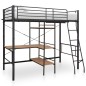 vidaXL Estructura de litera con mesa de metal gris 90x200 cm vidaXL Estructura de litera con mesa de metal gris 90x200 cm